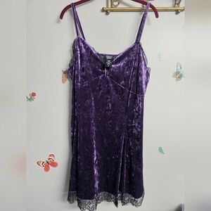 Cosmic Aura 2X Velvet Mini Slip Dress 14 16 1x Torrid Goth Lingerie Chemise Gown